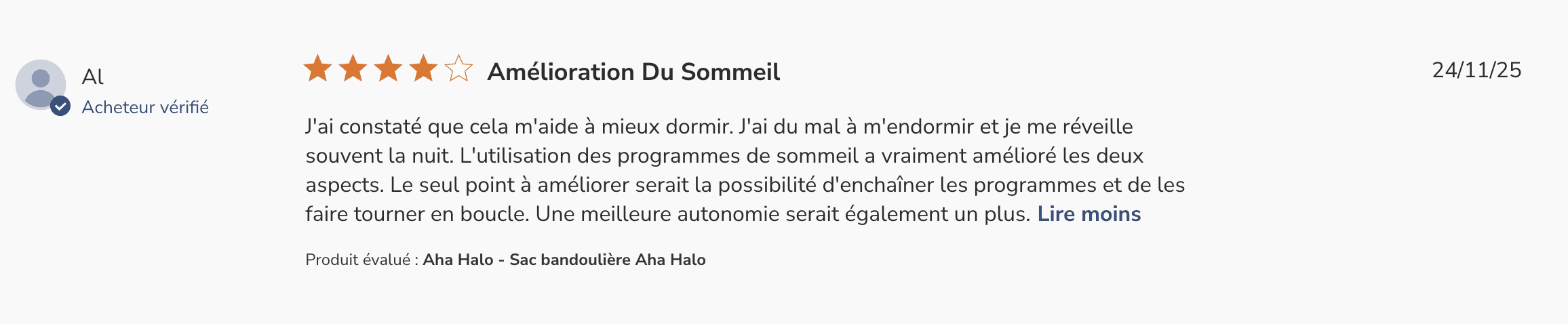 Témoignage utilisateur AHA Halo