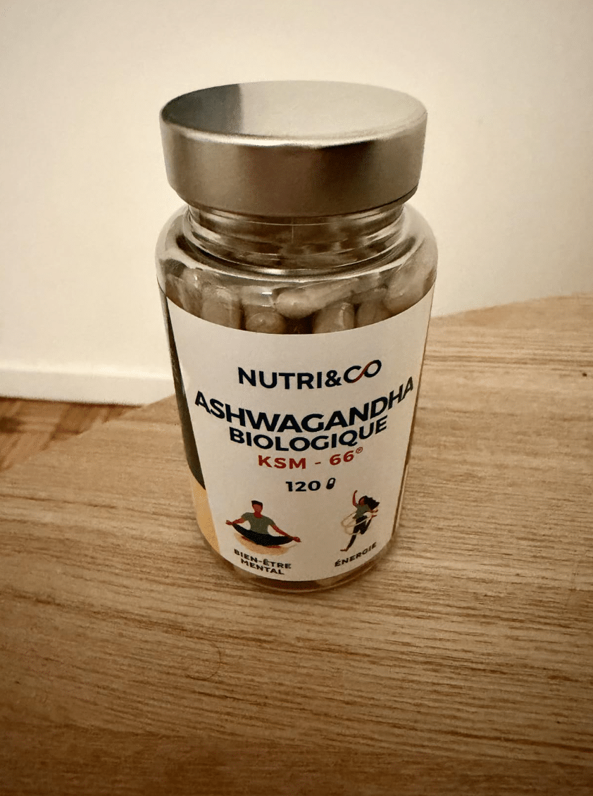 Ashwagandha Bio KSM-66 Nutri&Co - calmer le stress nocturne après 55 ans