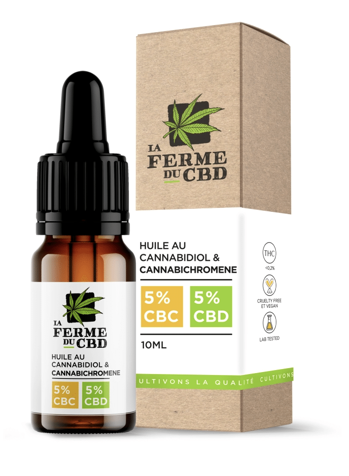 Huile Full Spectrum CBC 5% / CBD 5% La Ferme du CBD, flacon 10ml